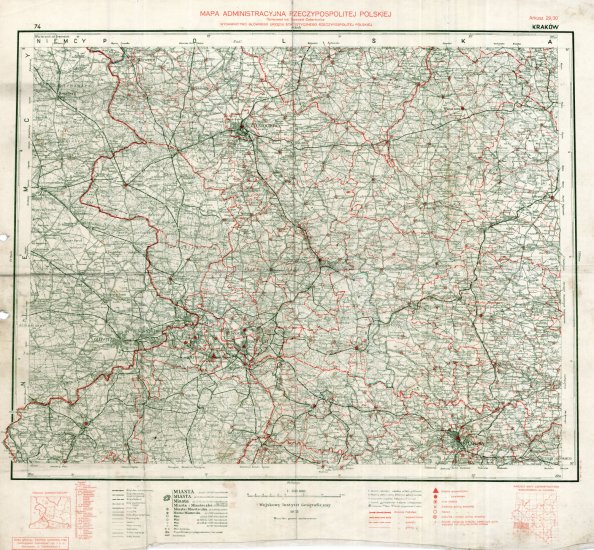 mapa administracyjna Rzeczypospolitej Polskie j z 19371_300 000 - MARP_29-30_KRAKOW_1937.jpg