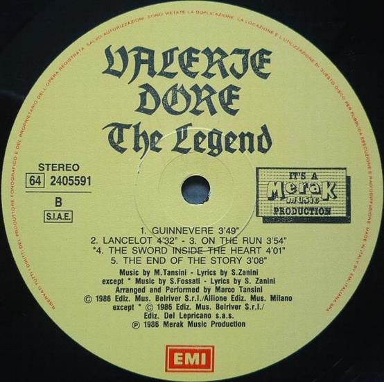Valerie Dore - The Legend 1986 - Vinyl B.jpeg