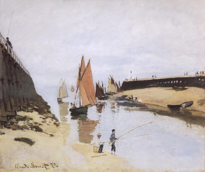 Obrazy - 055. Entrance to the Port of Trouville 1870.jpg