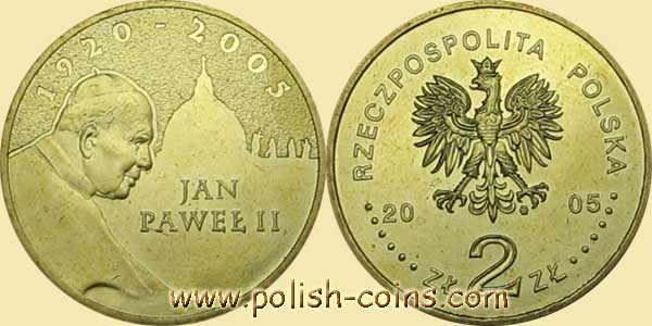 Monety kolekcjonerskie - polska2005jp2zlote.jpg