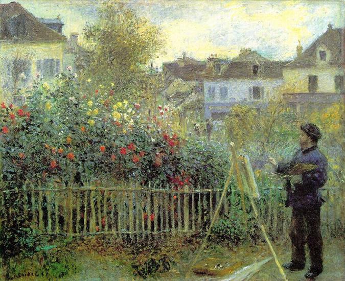 Obrazy - Renoir, Auguste - Monet painting in his garden at Argenteuil .jpg