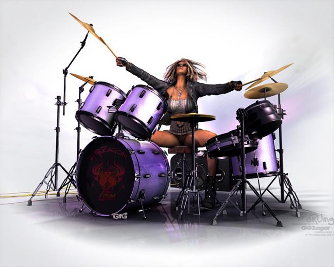 Tapety Muzyczne - 3d_drumgirl-1280x800.jpg