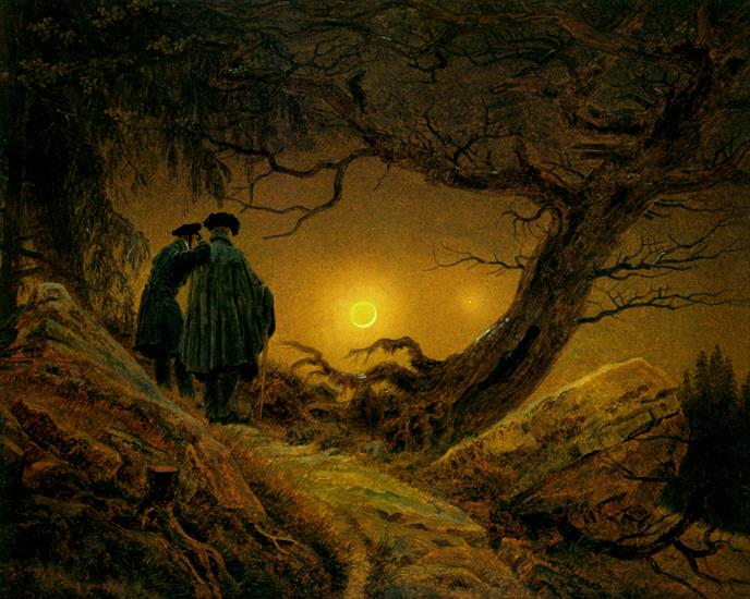 Friedrich Caspar ... - Deux Hommes contemplant la Lune  Huile sur toile ...820 35x44 cm  Dresde, Gemldegalerie Neue Meister.jpg