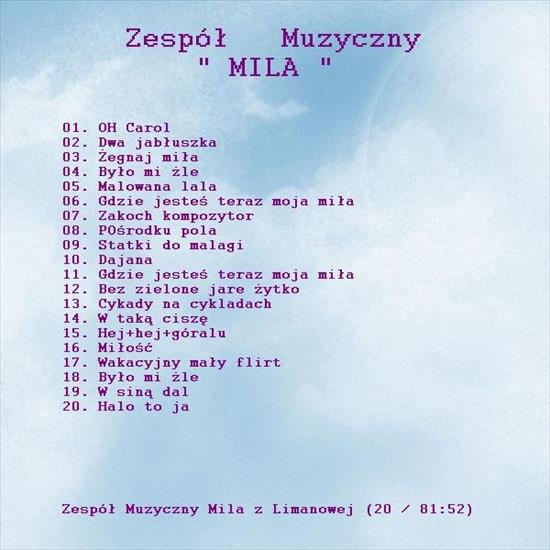 Zespół Muzyczny Mila z Limanowej - Zespół Muzyczny Mila z Limanowej - Back.jpg