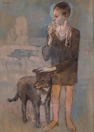 P - Picasso Pablo - Boy with a Dog. Reverse Study of Two Figures and a Male Head in Profile - OR-42158.jpg