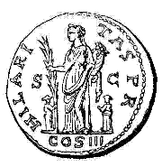 Rzym starożytny -... - Dictionary_of_Roman_Coins.1889_P462S0_illus458. Hilaritas na sestercjuszu Hadriana.gif