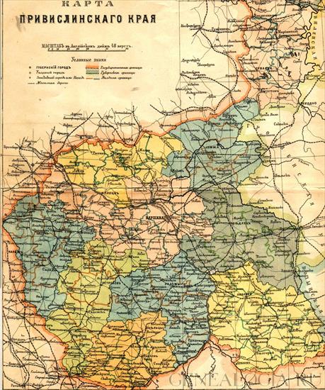 Mapy Polski z różnych okresów - Congress_Poland_map_19th_century.jpg