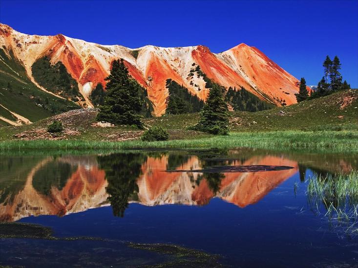 TAPETY-Najpiękniejsze miejsca - Red Mountain Reflected in Alpine Tarn in Gary Cooper Gulch, 1.jpg