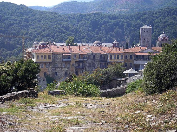 Starożytna Grecja - krainy historyczno-grograficzne, obrazy - Iviron_Aug2006. Klasztor Iviron na Półwyspie Athos.jpg