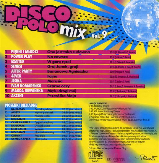 Disco Polo Mix vol.9 - Tytuły.JPG