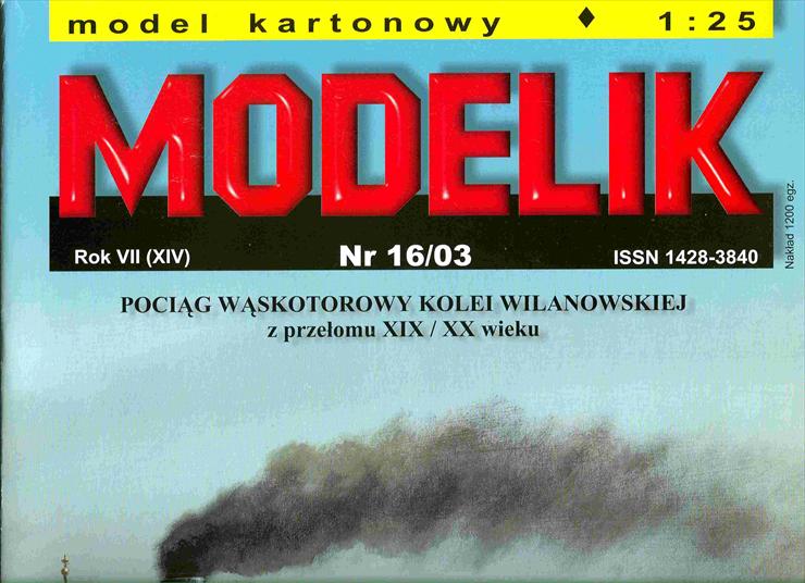 Modelik 2003-16 - Pociąg wąskotorowy kolejki Wilanowskiej1 - Cover Top.jpg