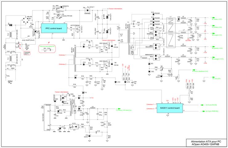 Alimentation AOPEN ATX AO400-12APNB - Carte principale.GIF