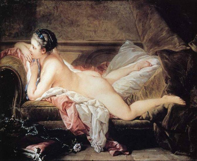 Obrazy - Fracois Boucher - Nude Girl on a Sofa.jpg