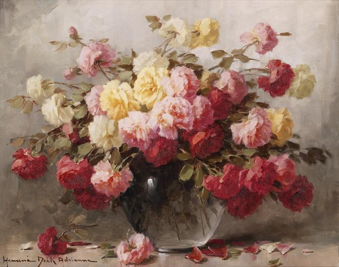 obrazy olejne kwiaty - Roses in a Vase1.jpg