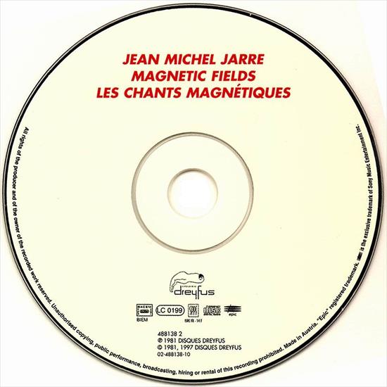 JEAN MICHEL JARRE - Magnetic Fields 1981 - JEAN-MICHEL JARRE - Magnetic Fields 96Khz-24bit 1997 1981 CD-Label.jpg